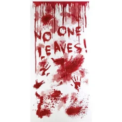Décoration de porte Halloween effet ensanglanté
