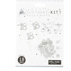 Décoration de table anniversaire 18 ans argenté