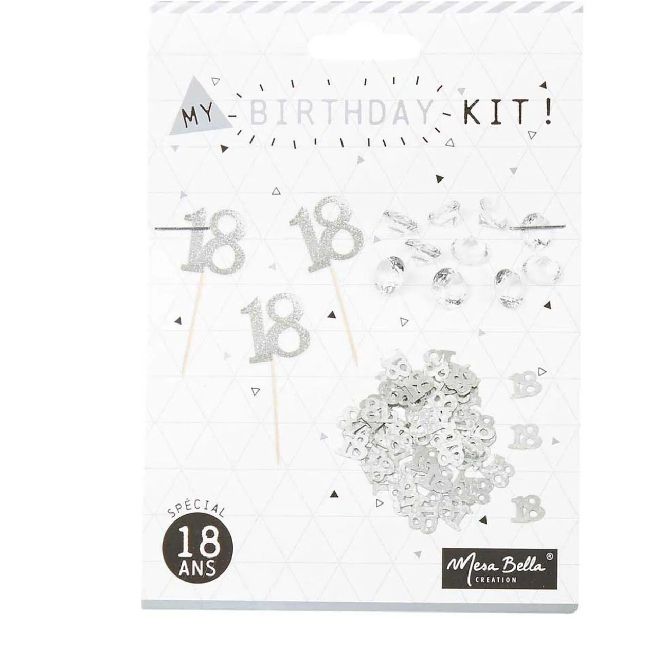 Décoration de table anniversaire 18 ans argenté