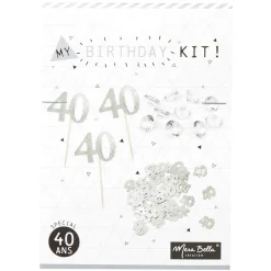 Décoration de table anniversaire 40 ans argenté