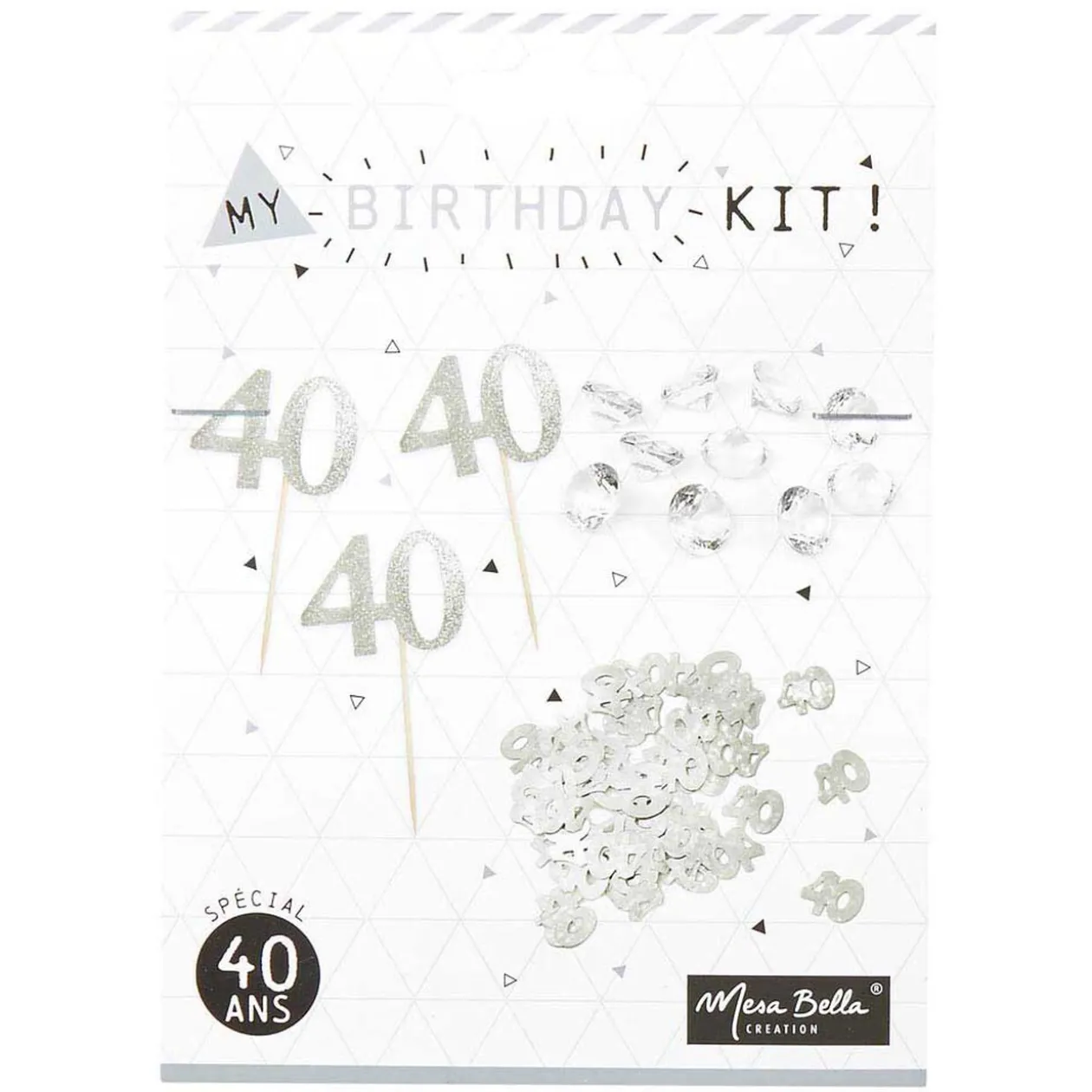 Décoration de table anniversaire 40 ans argenté