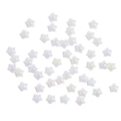 Décoration de table de Noël en forme d'étoile blanc nacré 48 pièces