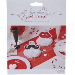 Décoration de table design lèvre et moustache