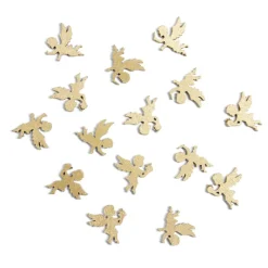 Décoration de table en bois forme ange doré 15 pièces
