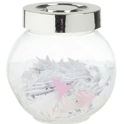 Décoration de table glitter dans bocal transparent
