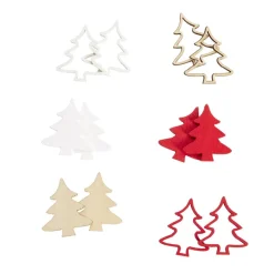 Décoration de table Noël x12 en bois forme sapin 3,5x3,5cm