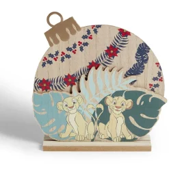 Décoration Disney à poser boule de Noël Le Roi Lion bois H21,5cm