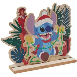 Décoration Disney à poser Stitch Noël bois L23xH19,5cm