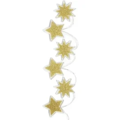 Décoration fenêtre Noël gel guirlande étoile doré
