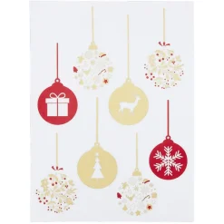 Décoration fenêtre Noël électrostatique guirlande boule rouge et doré