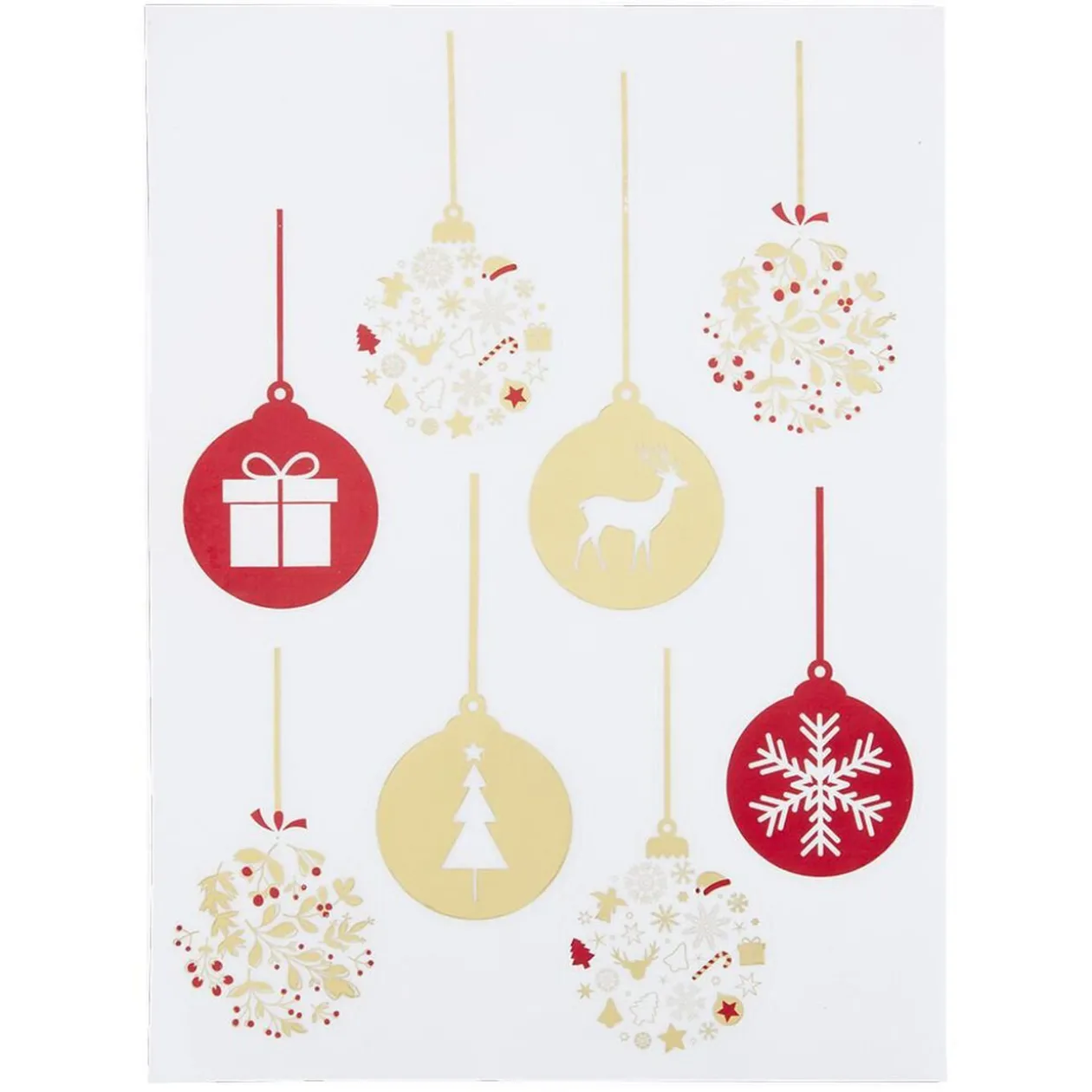 Décoration fenêtre Noël électrostatique guirlande boule rouge et doré