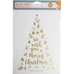 Décoration fenêtre Noël électrostatique sapin doré