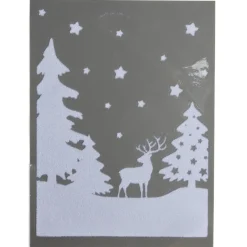 Décoration fenêtre Noël électrostatique paysage enneigé blanc