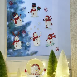 Décoration fenêtre Noël électrostatique bonhomme de neige ou pain d'épices