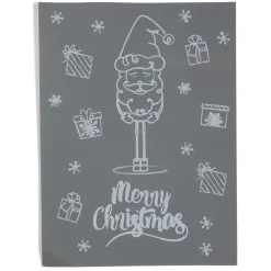 Décoration fenêtre Noël électrostatique dessin blanc