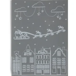 Décoration fenêtre Noël électrostatique dessin blanc