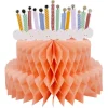 Décoration gâteau anniversaire papier de soie nid d'abeille 27x30cm
