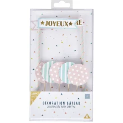 Décoration gâteau Joyeux anniversaire et ballon