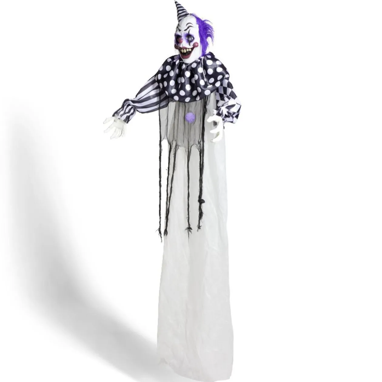 Décoration Halloween clown suspendu sonore et animé H180cm