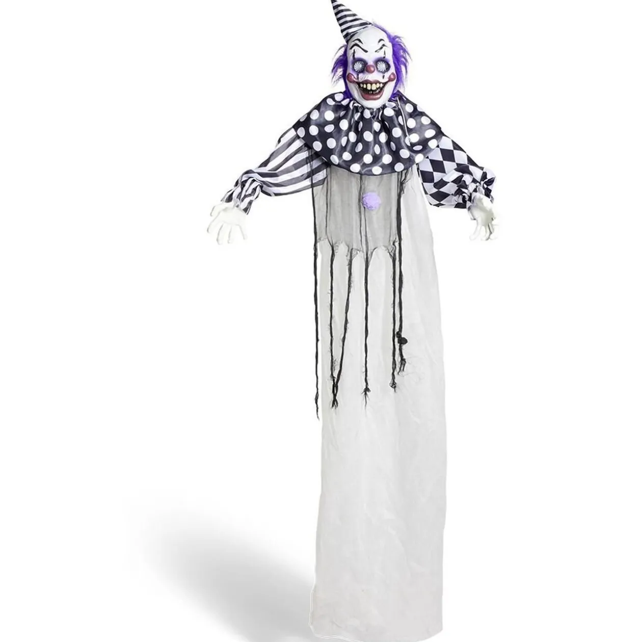 Décoration Halloween clown suspendu sonore et animé H180cm