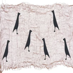 Décoration Halloween toile à suspendre avec 6 corbeaux