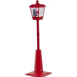 Décoration lanterne Père Noël sonore et animé H1,50m