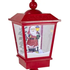 Décoration lanterne Père Noël sonore et animé H1,50m
