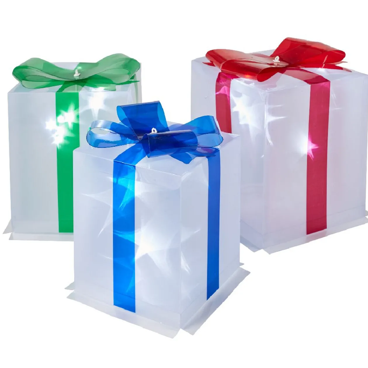 Décoration électrique en forme de cadeau 36 LED Ø18 cm x3