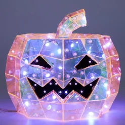Décoration lumineuse Halloween LED USB tête de citrouille Ø20xH17cm