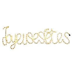 Décoration lumineuse Joyeuses fêtes 144 LED blanc chaud L98xH26cm