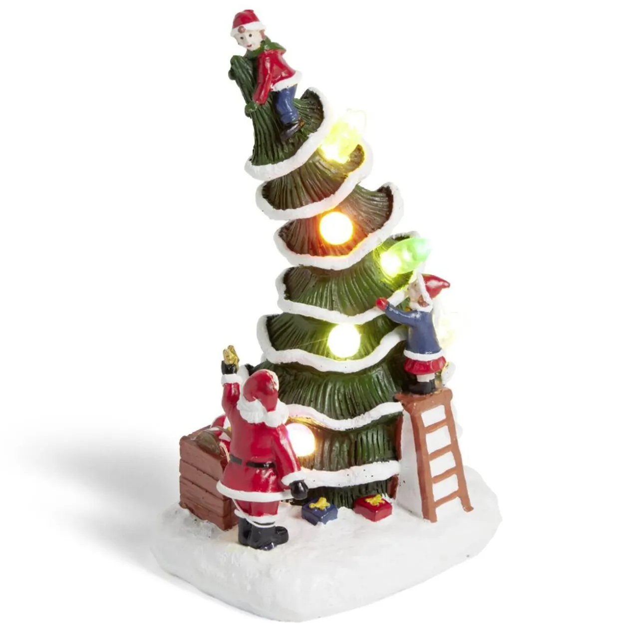 Décoration lumineuse sapin 6LED à piles H17cm
