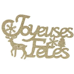 Décoration murale lettrage doré pailleté