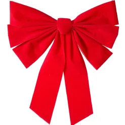 Décoration noeud de Noël plastique rouge