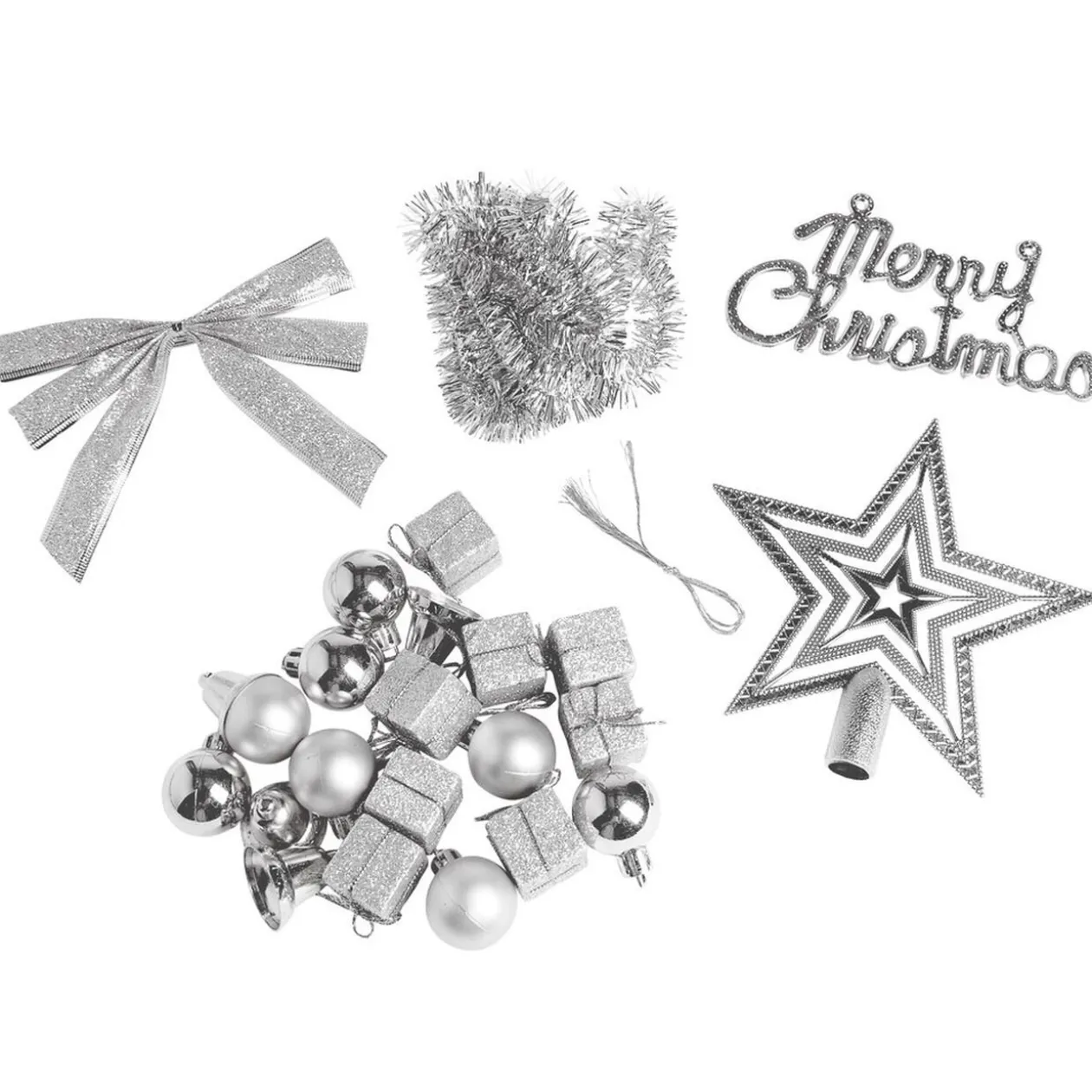 Décoration Noël paillette x24 - argenté/doré/rouge