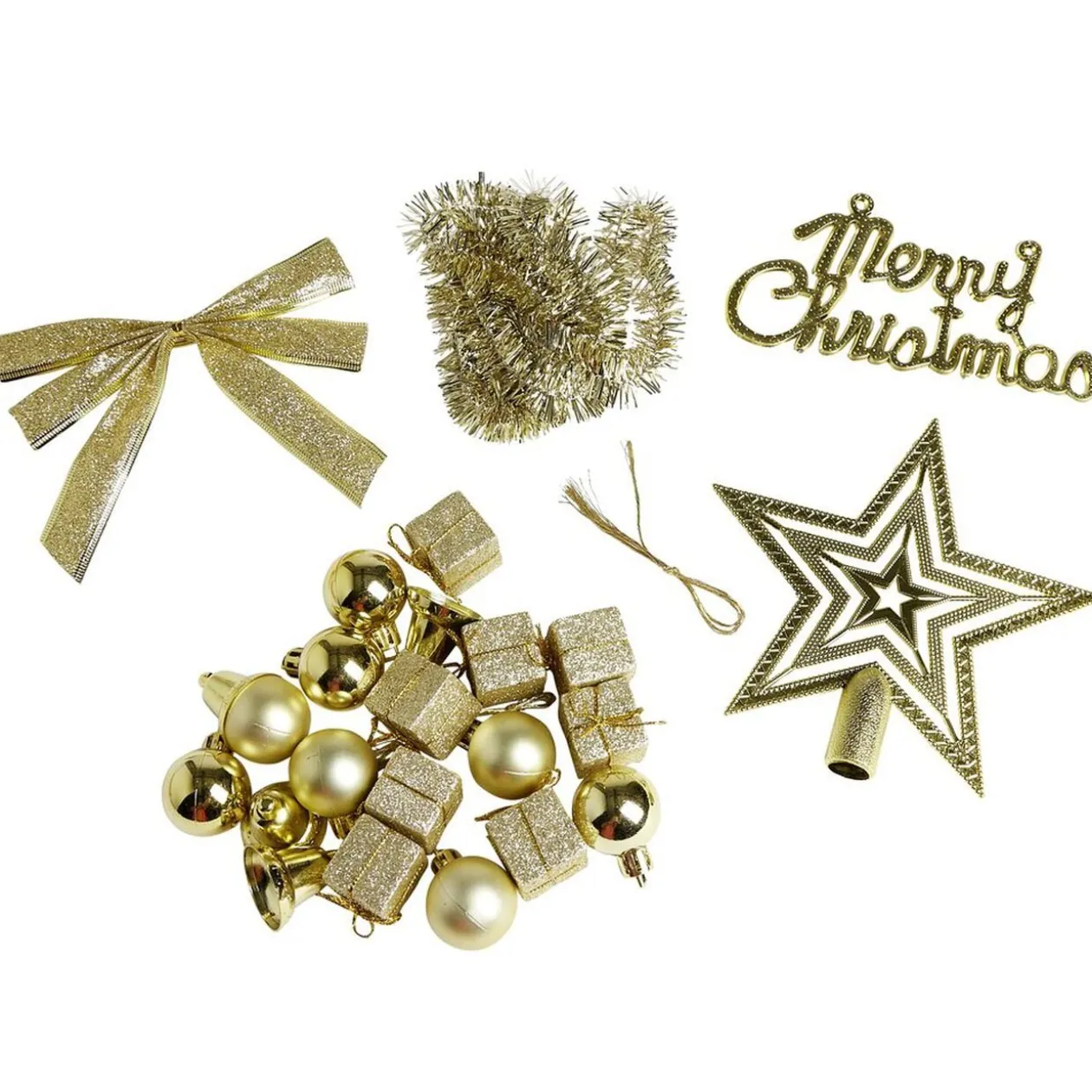 Décoration Noël paillette x24 - argenté/doré/rouge