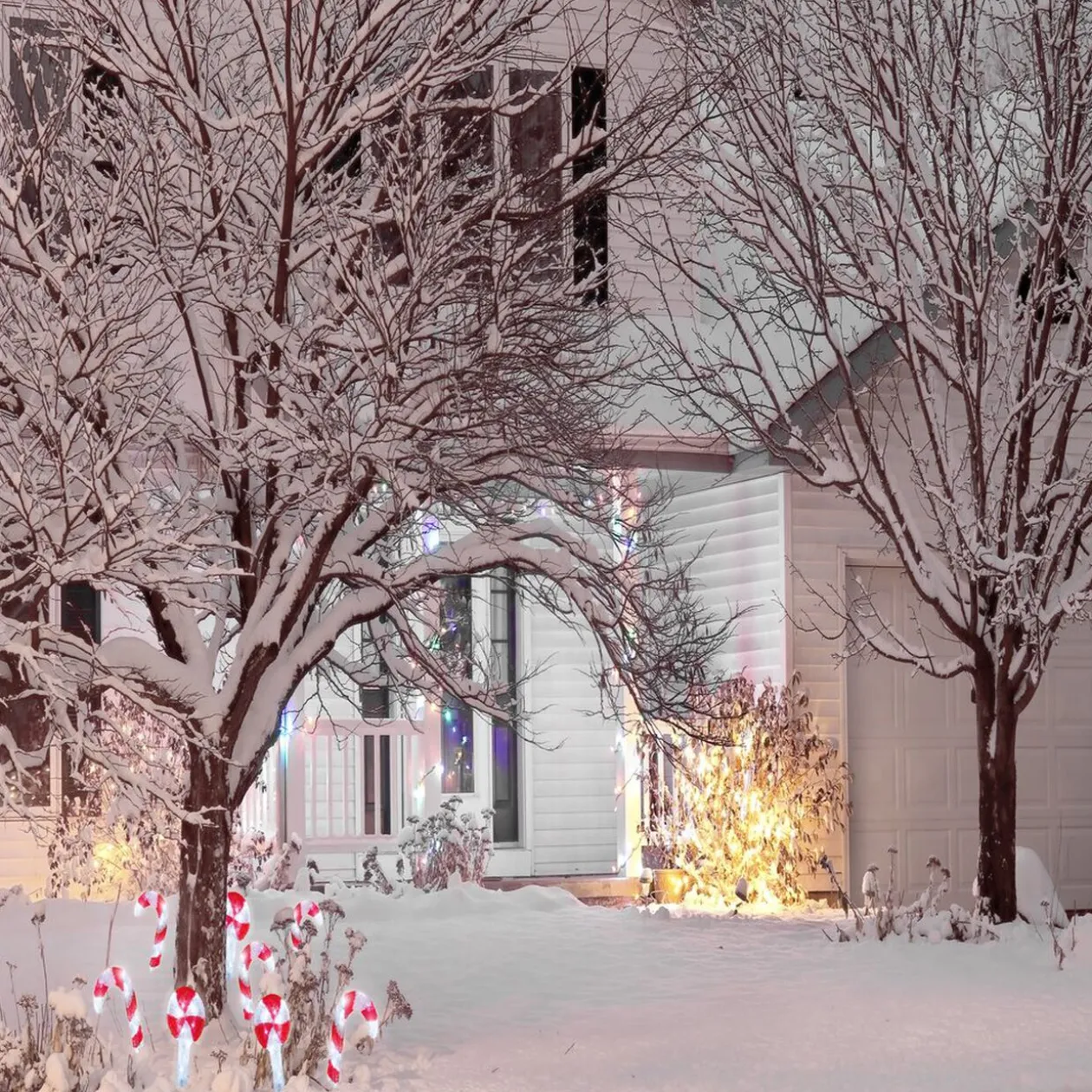 Décoration Noël sucette à planter LED H27cm