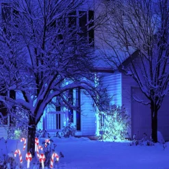 Décoration Noël sucre d'orge à planter LED H27cm