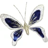 Décoration papillon pailleté bleu et doré H.15 cm