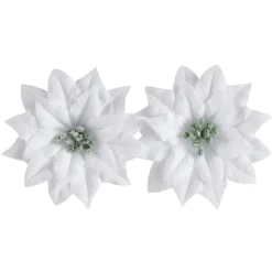 Décoration poinsettia blanche Noël