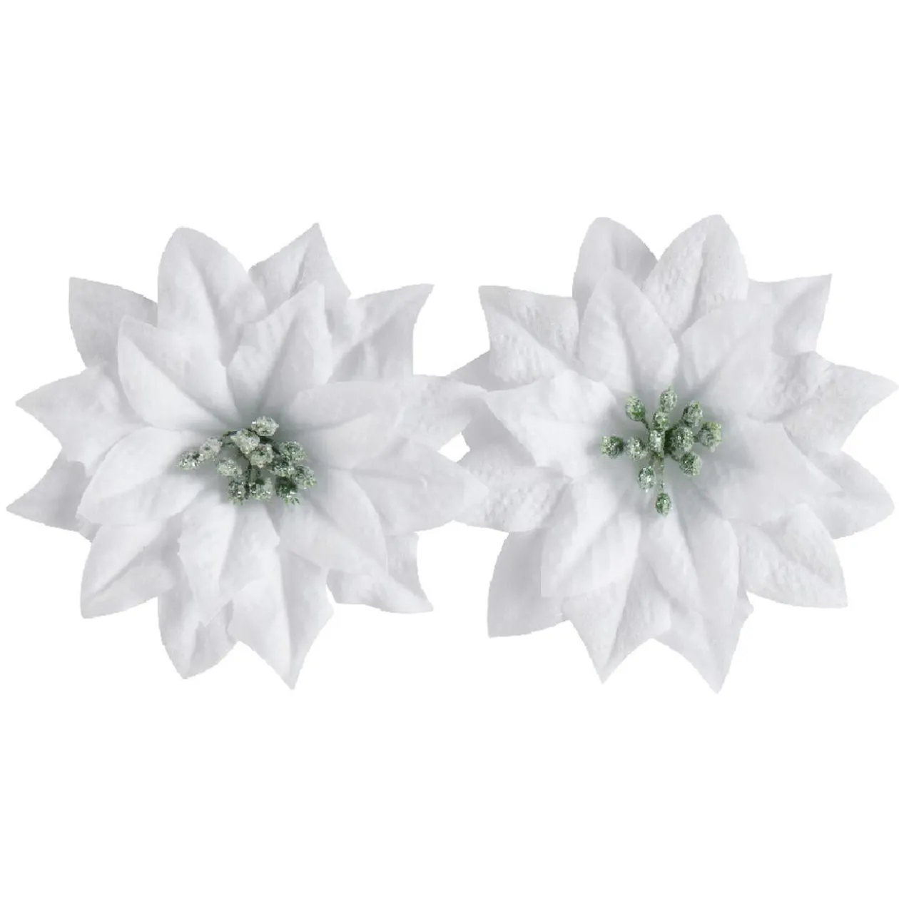 Décoration poinsettia blanche Noël