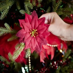Décoration poinsettia rouge Noël