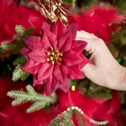 Décoration poinsettia rouge Noël
