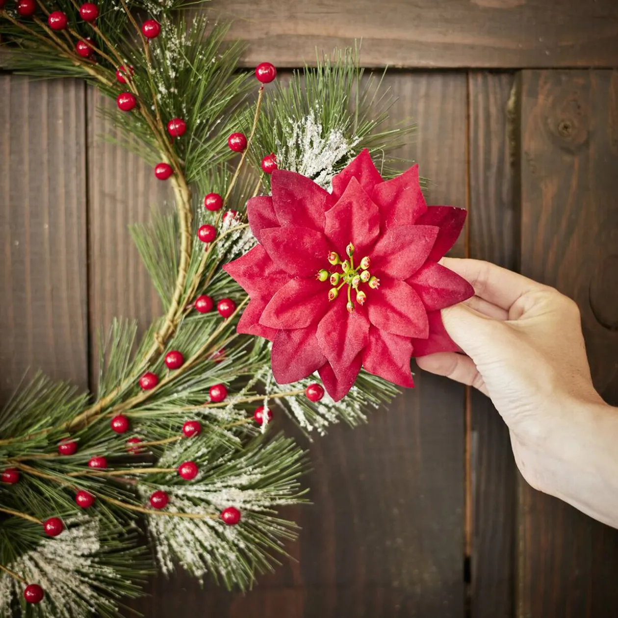 Décoration poinsettia rouge Noël