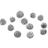 Décoration Pomme de pin argent à poser x 12