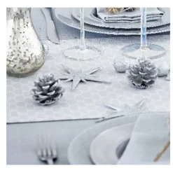 Décoration Pomme de pin argent à poser x 12