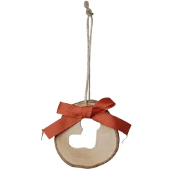 Décoration rondin en bois à motif à suspendre Ø 7 cm