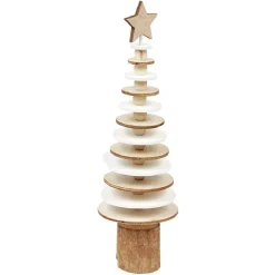 Décoration sapin à poser bois H25 cm