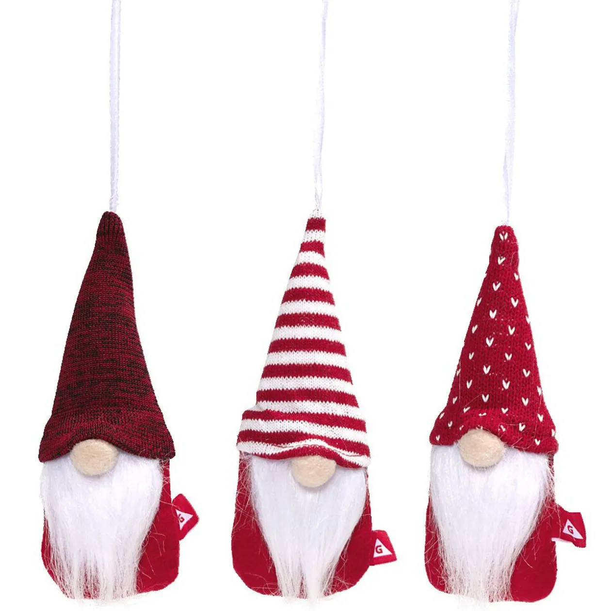 Décoration sapin de Noël gnome x3 à suspendre - 3 modèles