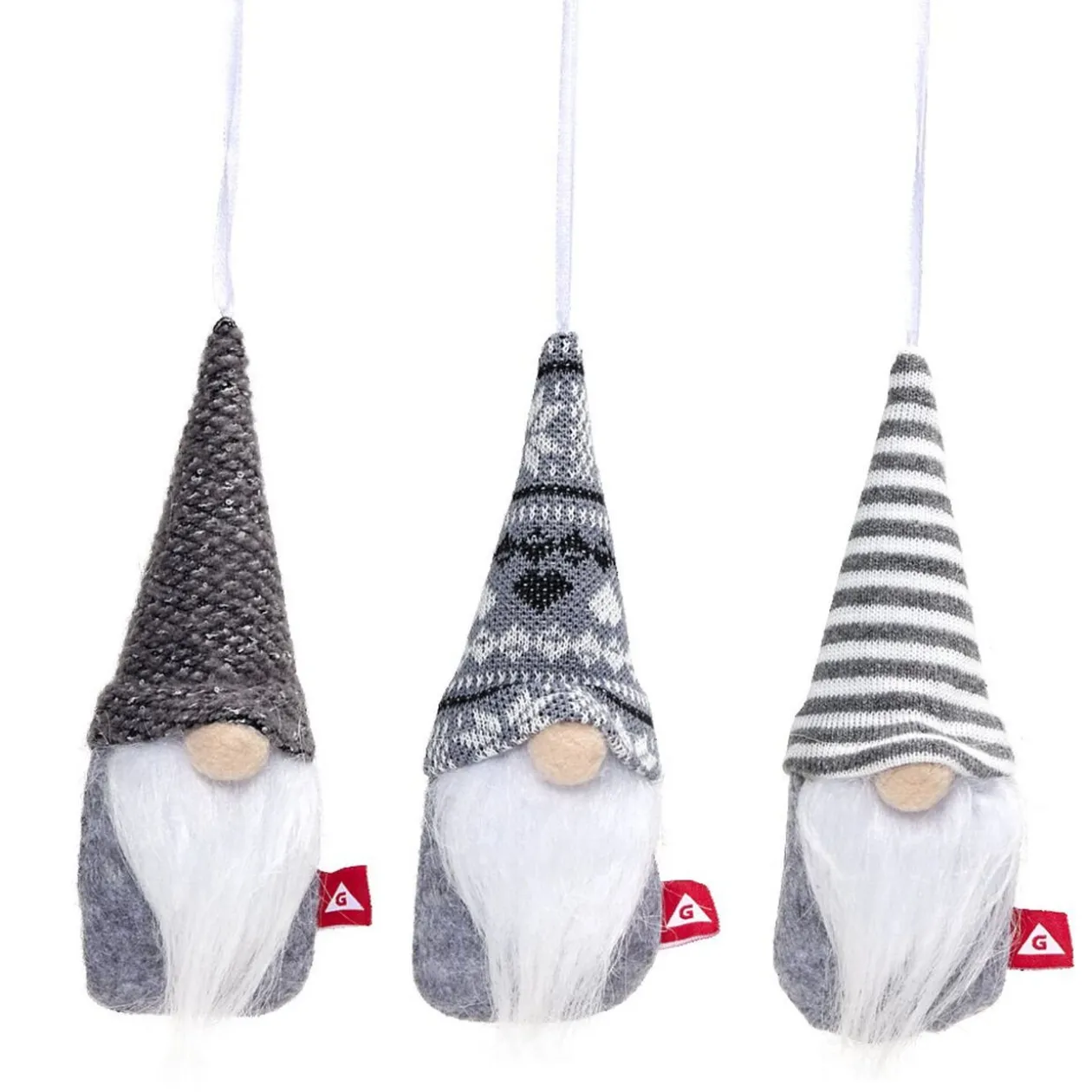Décoration sapin de Noël gnome x3 à suspendre - 3 modèles