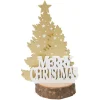 Décoration sapin de Noël sur rondin de bois Merry Christmas Ø6,2xH7,4cm